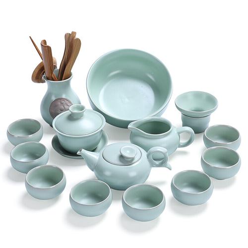 新款洞藏楼哥窑陶瓷茶具套装家用简约日式功夫茶具整套茶杯茶壶盖碗拓