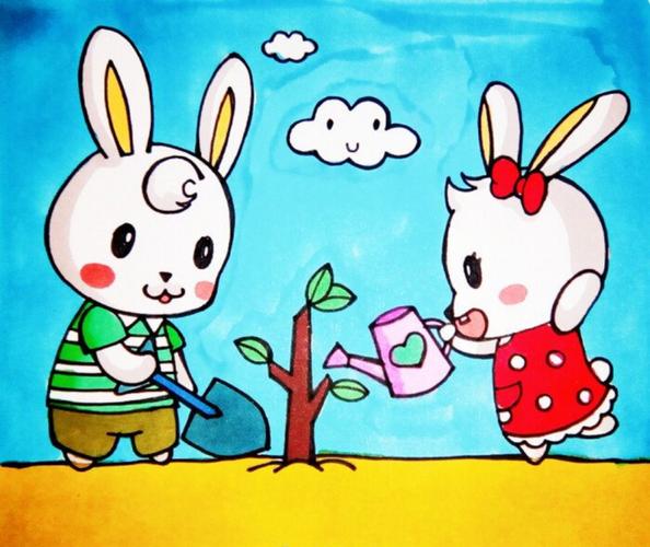 "2020植树节"——海港区杜庄学区高庄小学一年级美术创新绘画之"种下