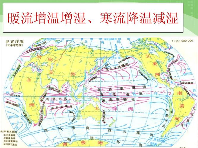 暖流增温增湿,寒流降温减湿