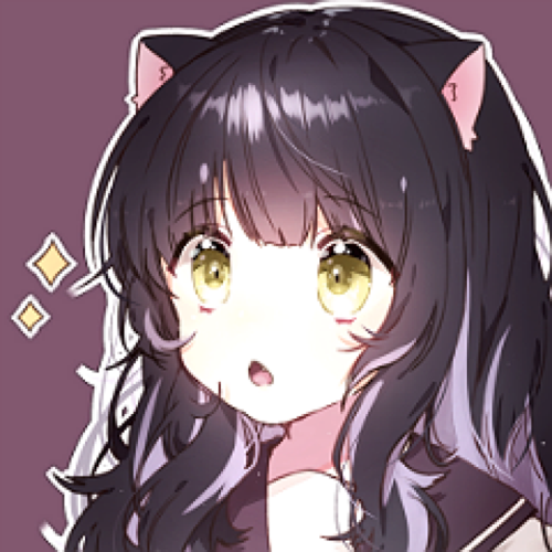 [萌系动漫头像]萝莉 少女 猫耳 黑长直 出处:贴吧@李尚恩lae