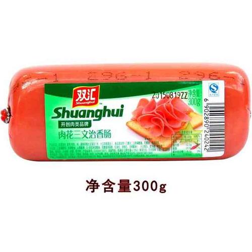 双汇 午餐火腿肠 肉花三文治香肠 300g-tmall.com天猫