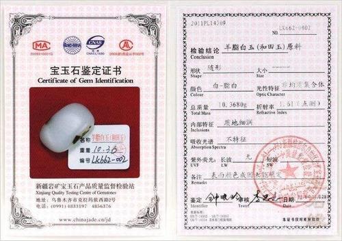 关于和田玉证书的详解