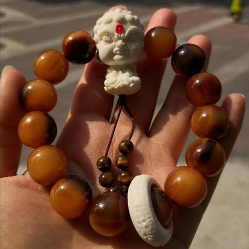 原创设计天然射天角手串印度牛角文玩手链男女饰品凉血解毒饰品