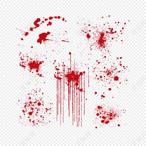 红色血迹图案免抠png透明图层素材
