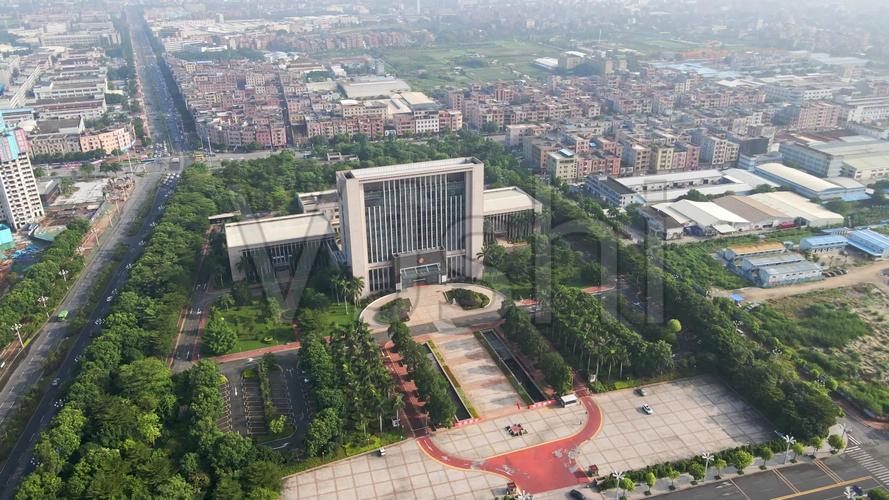 高埗广场高埗镇府周边航拍_3840x2160_高清视频素材