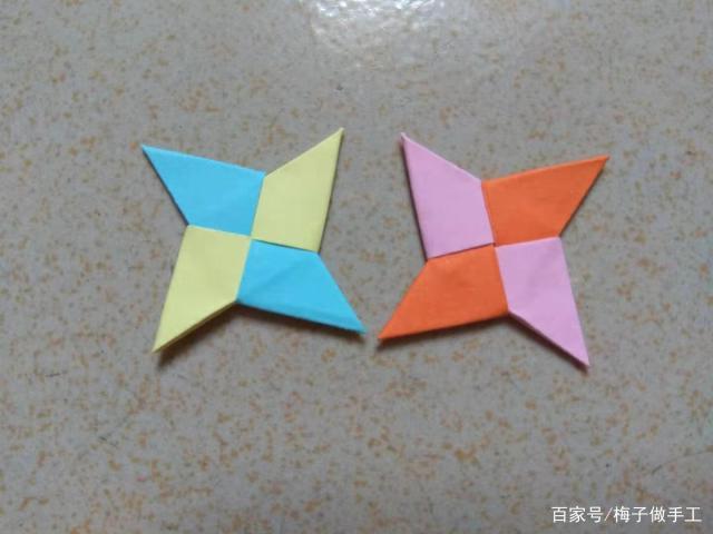 回忆童年时期的折纸玩具,四角飞镖的折法你还会吗?快
