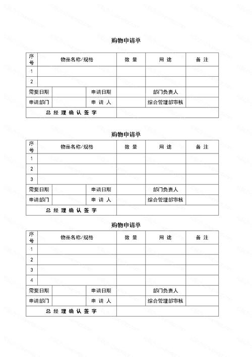 购物申请单word版本.doc