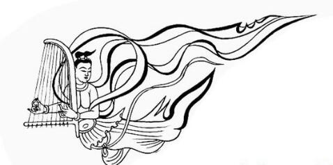 仙女弹琴简笔画图片
