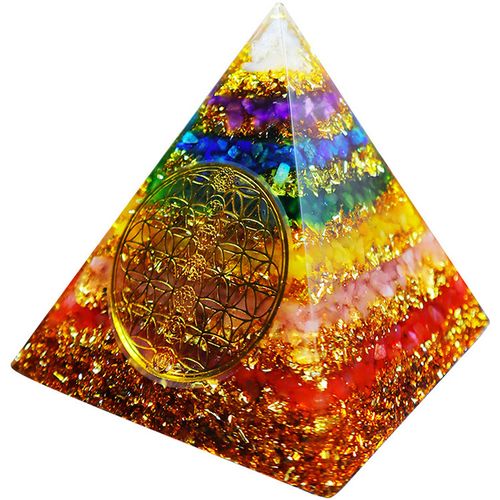 奥根塔orgonite奥罡金字塔调节七脉轮水晶塔色彩疗愈