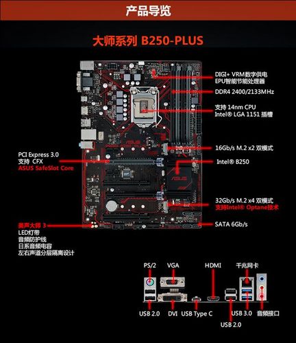 华硕primeb250plusintelb250lga1151华硕asusprimeb250plus主板intel