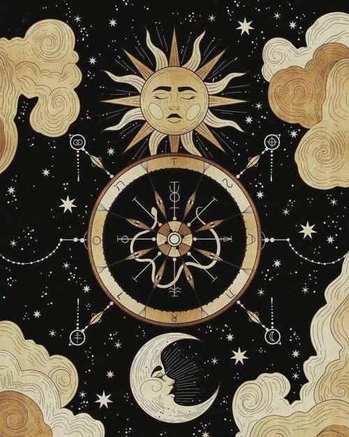 中国风插画 日月星辰