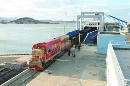 烟大铁路北起大连旅顺羊头洼港,南至山东半岛北部烟台港四突堤,海上