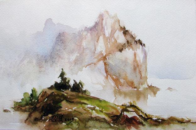 a《山峦黛色》28x18cm