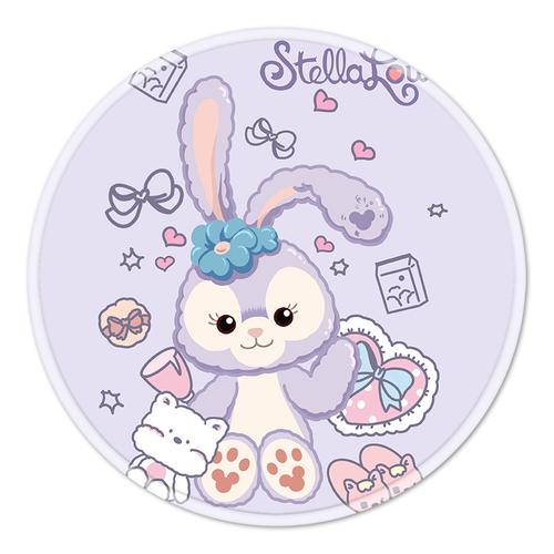 鼠标垫星黛露女小号可爱兔子圆形锁边大号定制防水办公桌垫笔记本电脑