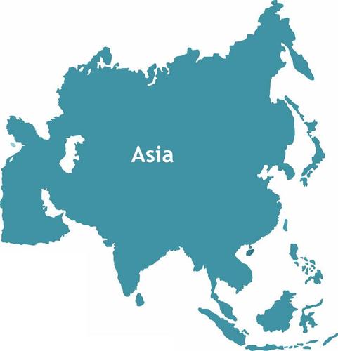 纯色亚洲地图素材|png