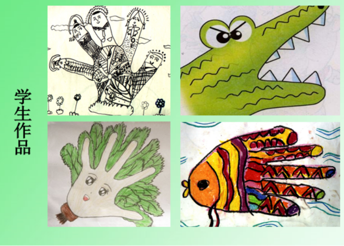 美术课堂《手形添画》