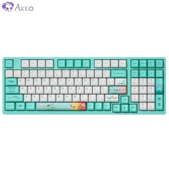 akko艾酷akko3098莫奈之池机械键盘有线游戏键盘98键akko橙轴
