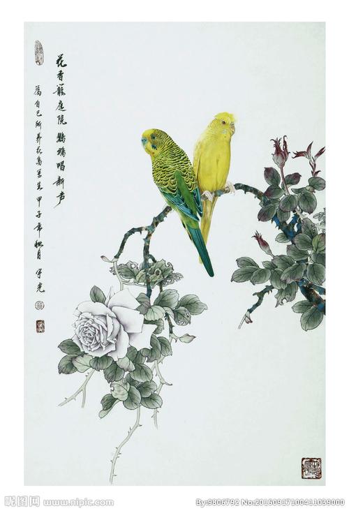 工笔画鹦鹉图片