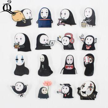 精选好礼日本可爱卡通动漫徽章宫崎骏亚克力无脸人徽章无脸男别针胸针