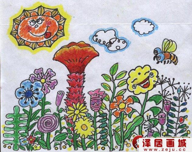 教案:美丽的花儿画画学习活动  活动目的:  1,在绘画中进一步了解春天