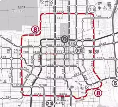 西安环线地铁8号线雁塔区新城区灞桥区未央区莲湖区
