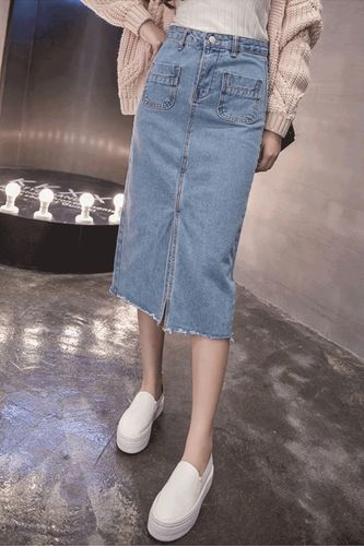 【质检保证】新款韩版小清新宽松显瘦中长款a字裙牛仔裙半身裙女
