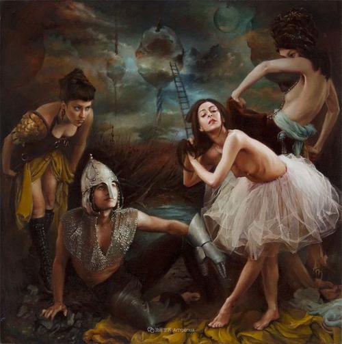 美女画家笔下富有感染力,戏剧性的唯美油画!