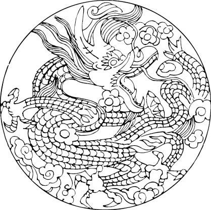 龙图腾创意圆形图案矢量图
