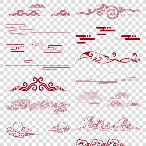 中国风云纹素材祥云图片大全 png格式 祥云边框 底纹 花纹 波浪