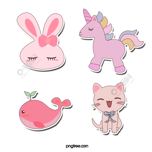 粉色系小动物少女心卡通可爱时尚贴纸1年前发布