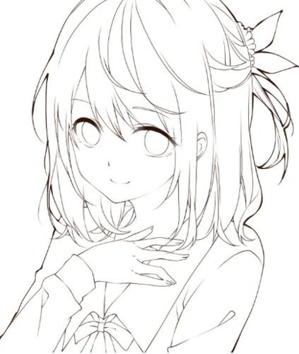 素描漫画人物素描漫画少女脸部绘画图片