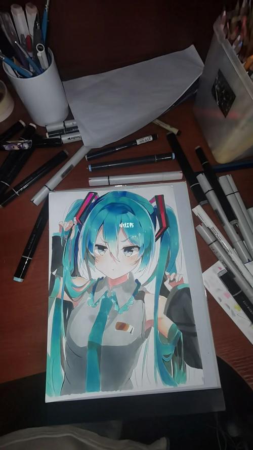 肝完了#miku ##马克笔手绘 #初音未来 #画画 #二次元_动漫_绘画_手绘