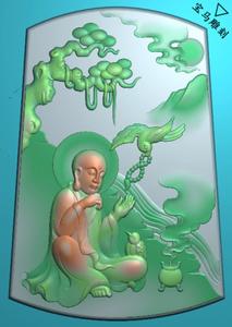 玉雕图电脑雕刻精雕图无相佛白玉牌子正装坐如来佛祖站观音悟道佛