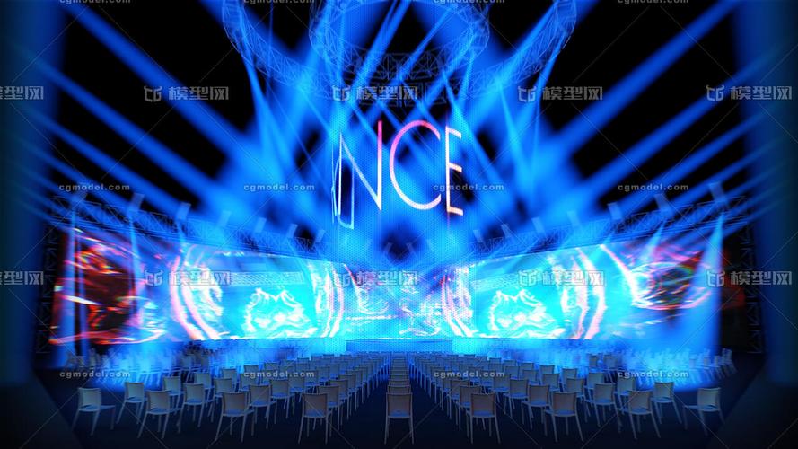大型会议演唱会会场舞台三维模型,纯c4d制作,可随意修改调整,有材质