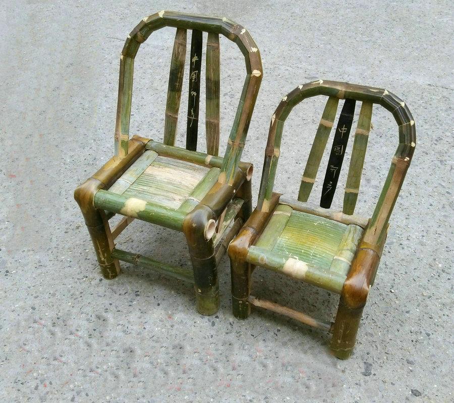 竹椅子 凳子小竹椅手工靠背椅竹制品 家用竹子小凳子竹子制品家具商品