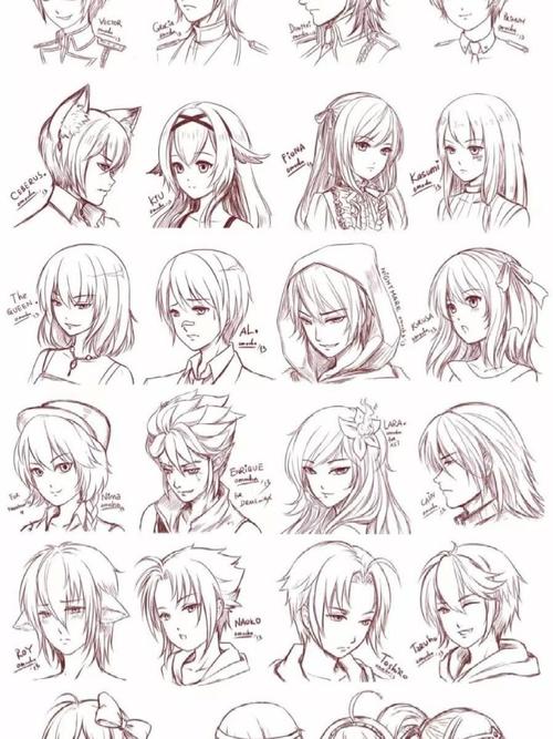 【素材】动漫人物发型设计_参考