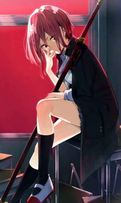 动漫壁纸:什么叫带刀少女,看完后你就明白了