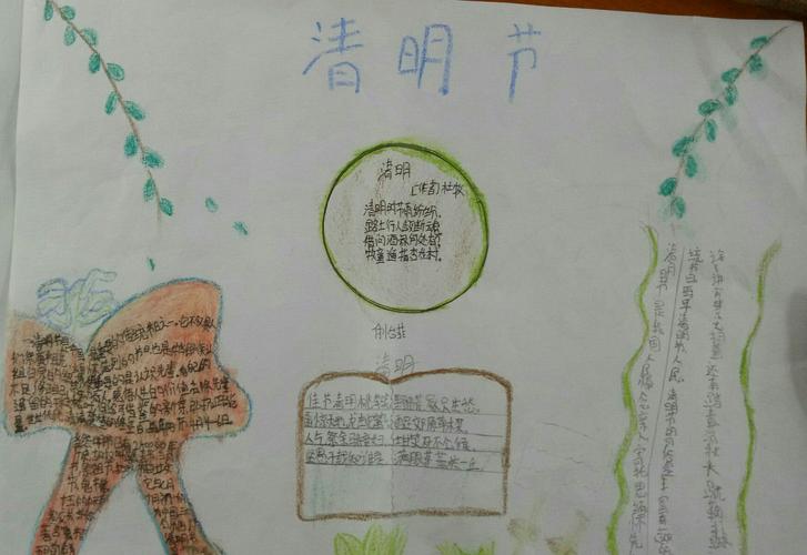 白元二小——四年级清明节手抄报