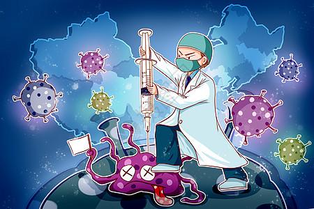 战胜病毒的医生图片素材