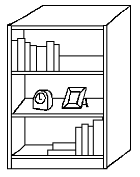 书,书柜,床头柜和橱柜简笔画图片