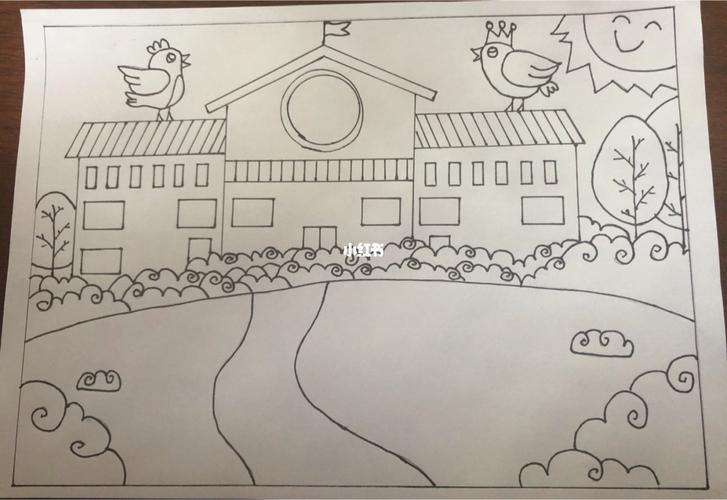 我心目中的学校 小学 儿童画_儿童画_文化_绘画