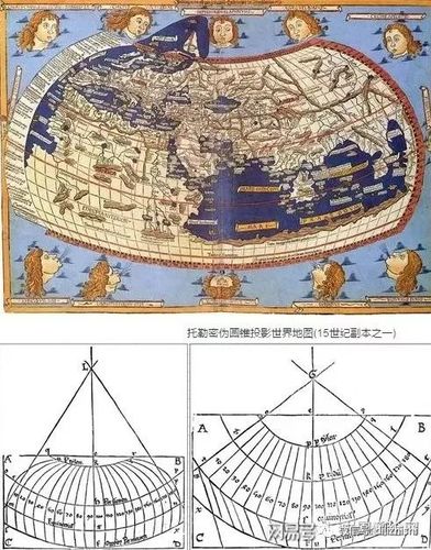 托勒密伪圆锥投影世界地图(15世纪副本之一)