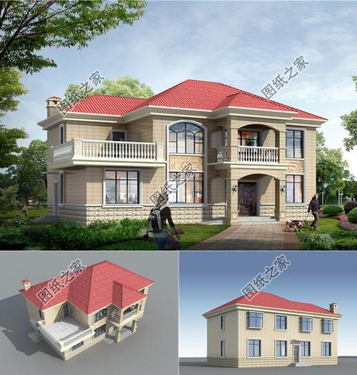 农村二层斜坡屋顶设计别墅,普通人也可以拥有别墅梦