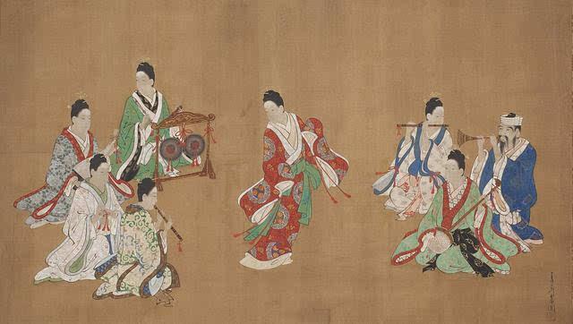 请点击此处输入图片描述 宫川长春   琉球人舞乐图