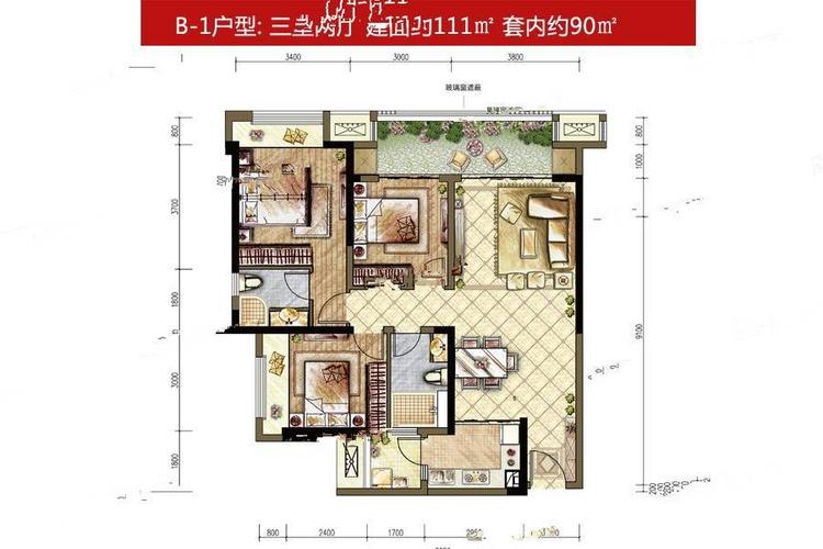 铂悦澜庭高层b-1户型