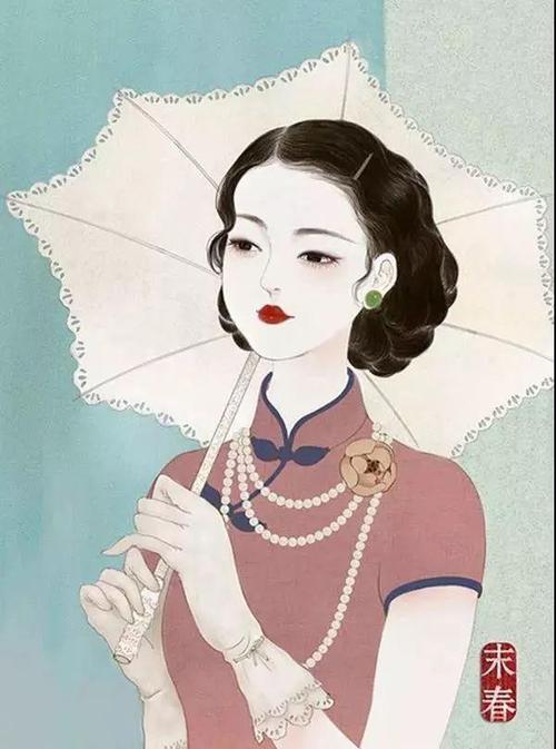 她将二十四节气画成民国美人,惊艳了岁月
