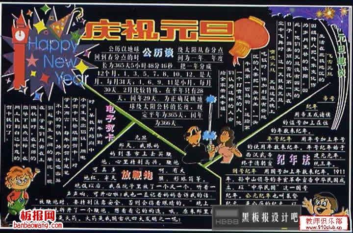 历届的元旦节到了黑板报主题内容版面设计图大全