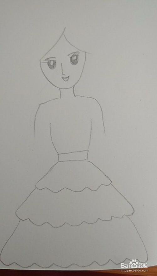 多妈简笔画人物用"人"字来画一个长发小女孩