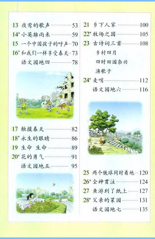 人教版四年级语文下册电子课本及教材分析
