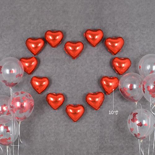寸小爱心铝膜气球 10 5 结婚婚礼求婚铝箔心形装饰婚房布置